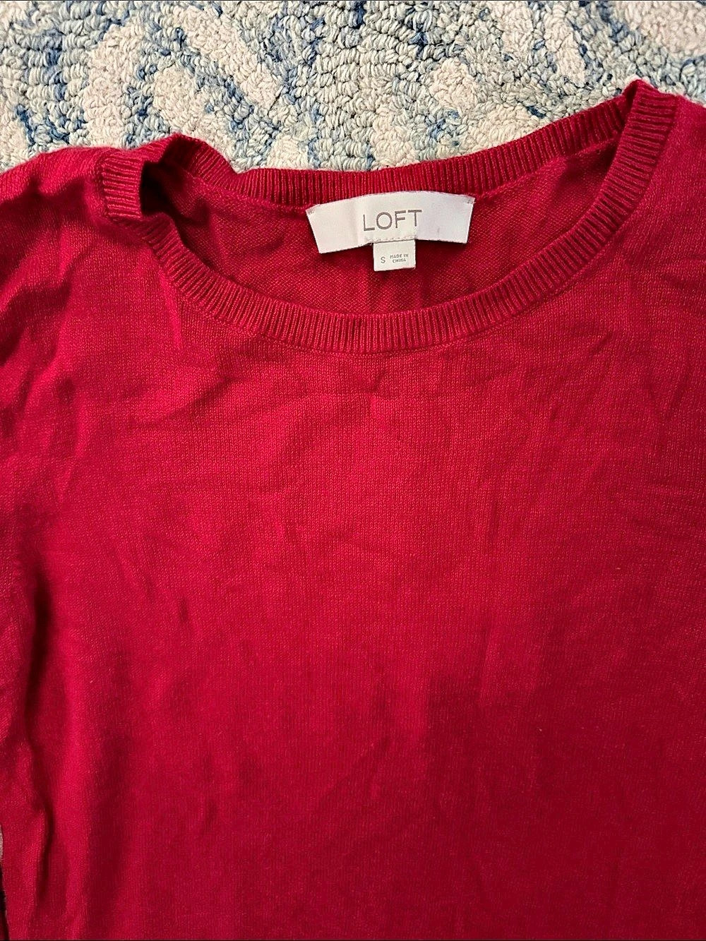 LOFT Red Button-Detail Sweater - Picture 3 of 4